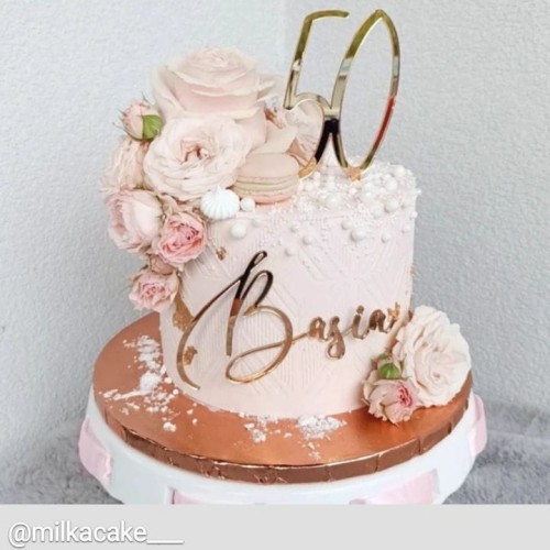 Złoty ZESTAW dekoracji na tort IMIĘ + LICZBA rustykal