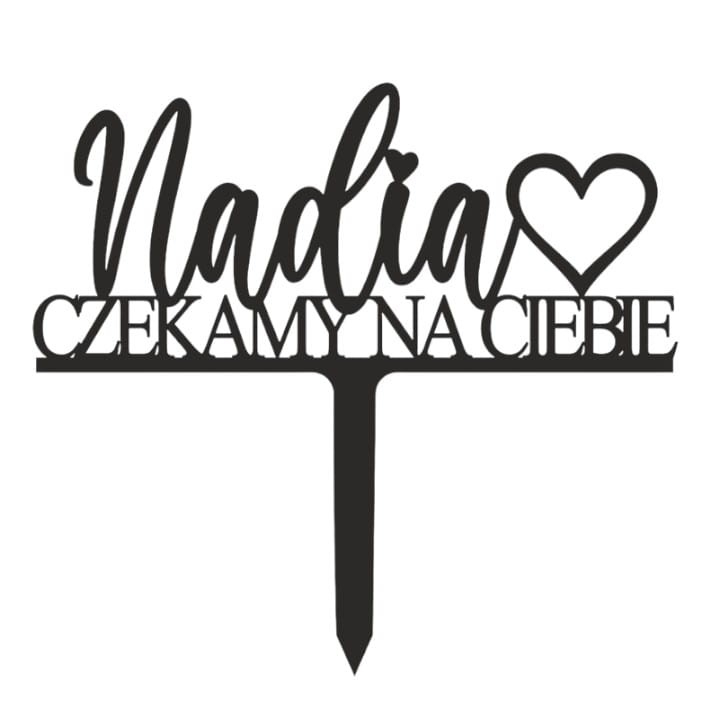 Topper na Baby Shower IMIĘ Czekamy na Ciebie