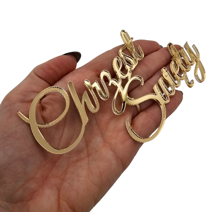 EKOR na bok tortu złoty napis Chrzest Święty