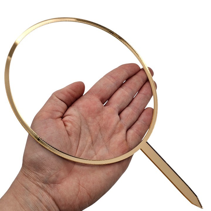 Topper na tort KOŁO do aranżacji OBRĘCZ złote lustro XL