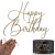 Złoty topper na bok tortu DEKOR Happy Birthday lustro