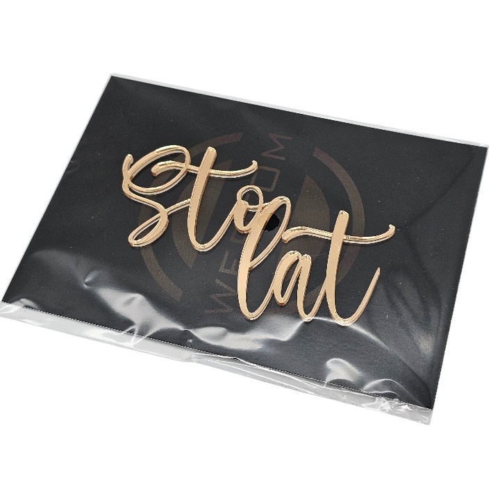 Dekor do BENTO CAKE złoty napis Sto lat