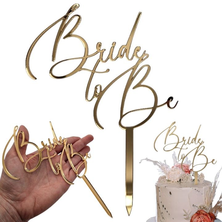 topper na tort  Bride to Be złoty.jpg