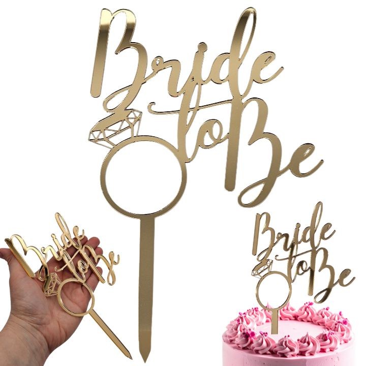 topper na tort   Bride to Be złoty