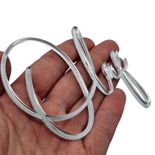 topper na tort  - Srebrny DEKOR z imieniem IMIĘ na tort