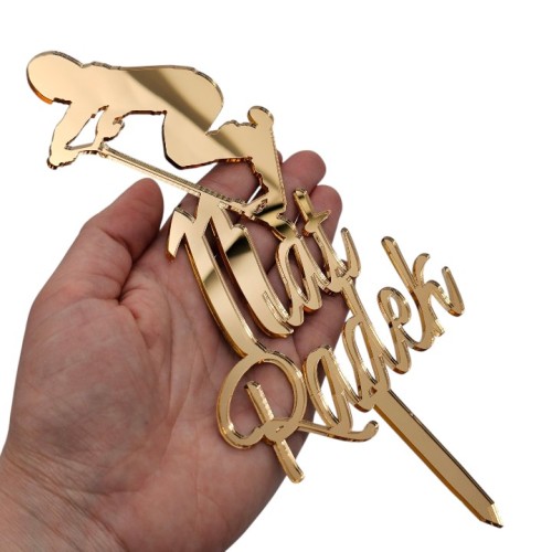 Topper na urodziny z imieniem SKATE z hulajnogą - kolory