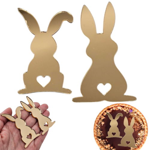 Topper dekory na Wielkanoc zestaw złote zajączki