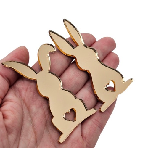 Topper dekory na Wielkanoc zestaw złote zajączki