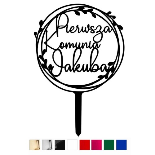 Topper na komunię z imieniem Komunia Święta kolory