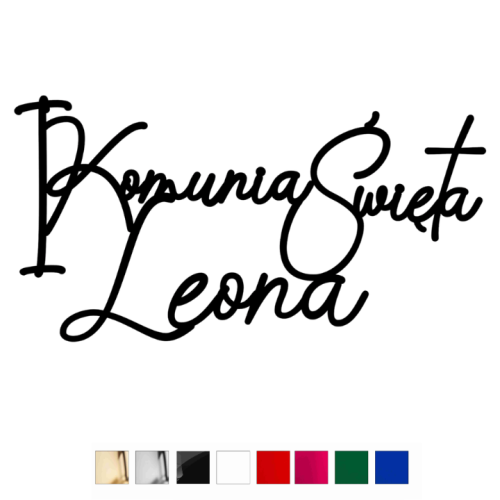 DEKOR na tort komunijny I Komunia z IMIENIEM różne kolory