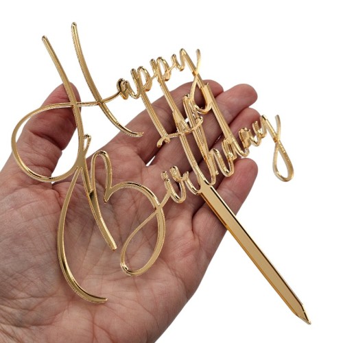 Topper urodzinowy na tort Happy Birthday - plexi