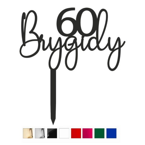 Topper urodzinowy na tort z imieniem i wiekiem - kolory plexi