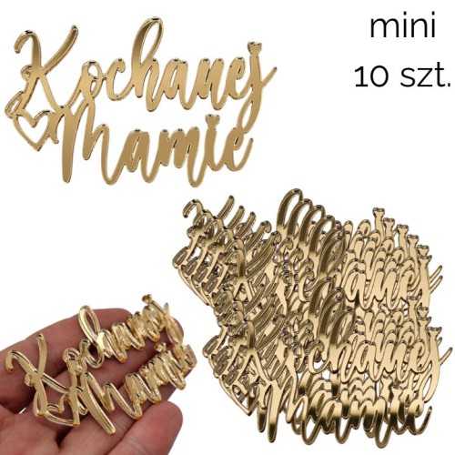 Zestaw złotych MINI dekoracji Kochanej Mamie 10szt