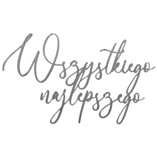 DEKOR Wszystkiego Najlepszego srebrny lustrzany