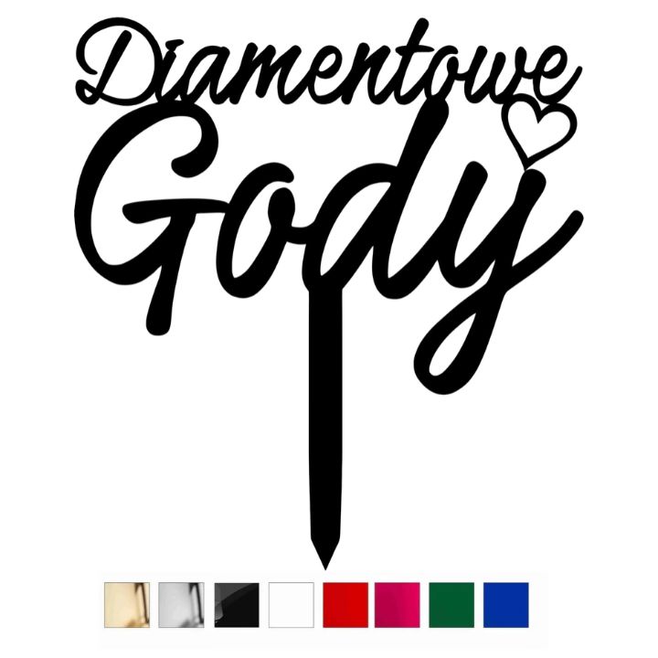Topper na Rocznicę Ślubu Diamentowe Gody plexi