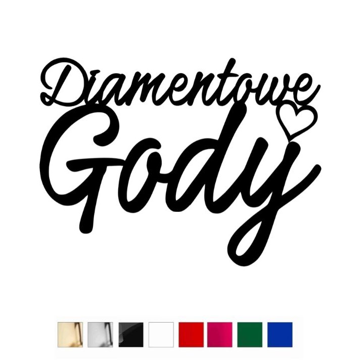 Topper na Rocznicę Ślubu Diamentowe Gody plexi