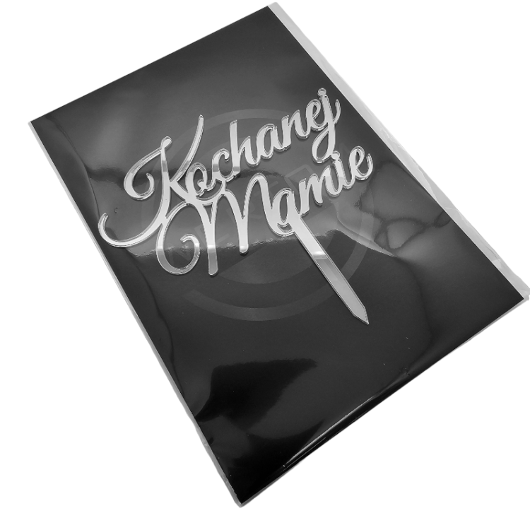 Topper na tort dla mamy Kochanej Mamie srebrny