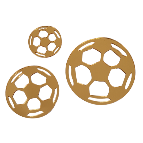 DEKORY złote PIŁKI NOŻNE 3szt zestaw