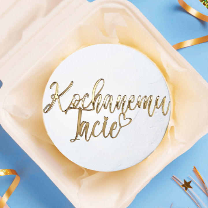 Dekor do BENTO CAKE złoty napis Kochanemu Tacie